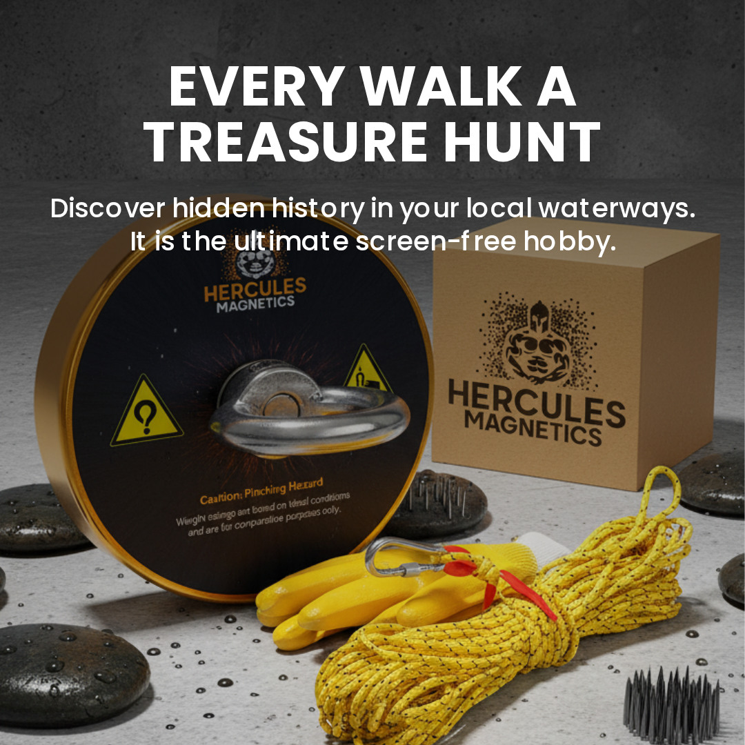 1000 lbs Magnet Fishing Kit w/ 100ft Nylon Rope, Carabiner & Gloves