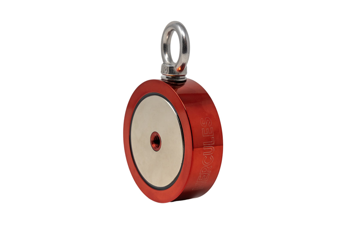 2000lb Double Sided Magnet Fishing Kit w/ 100ft Nylon Rope, Carabiner ...
