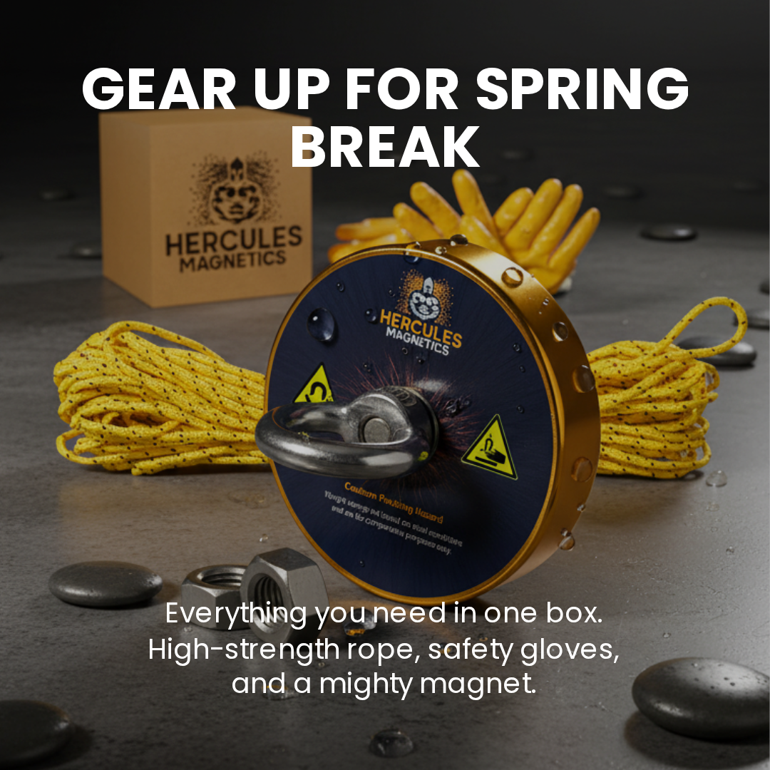 1000 lbs Magnet Fishing Kit w/ 100ft Nylon Rope, Carabiner & Gloves
